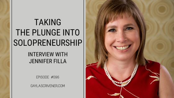 Taking the Plunge into Solopreneurship Interview with Jennifer Filla